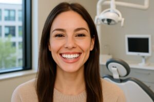 women smiling while looking at camera
