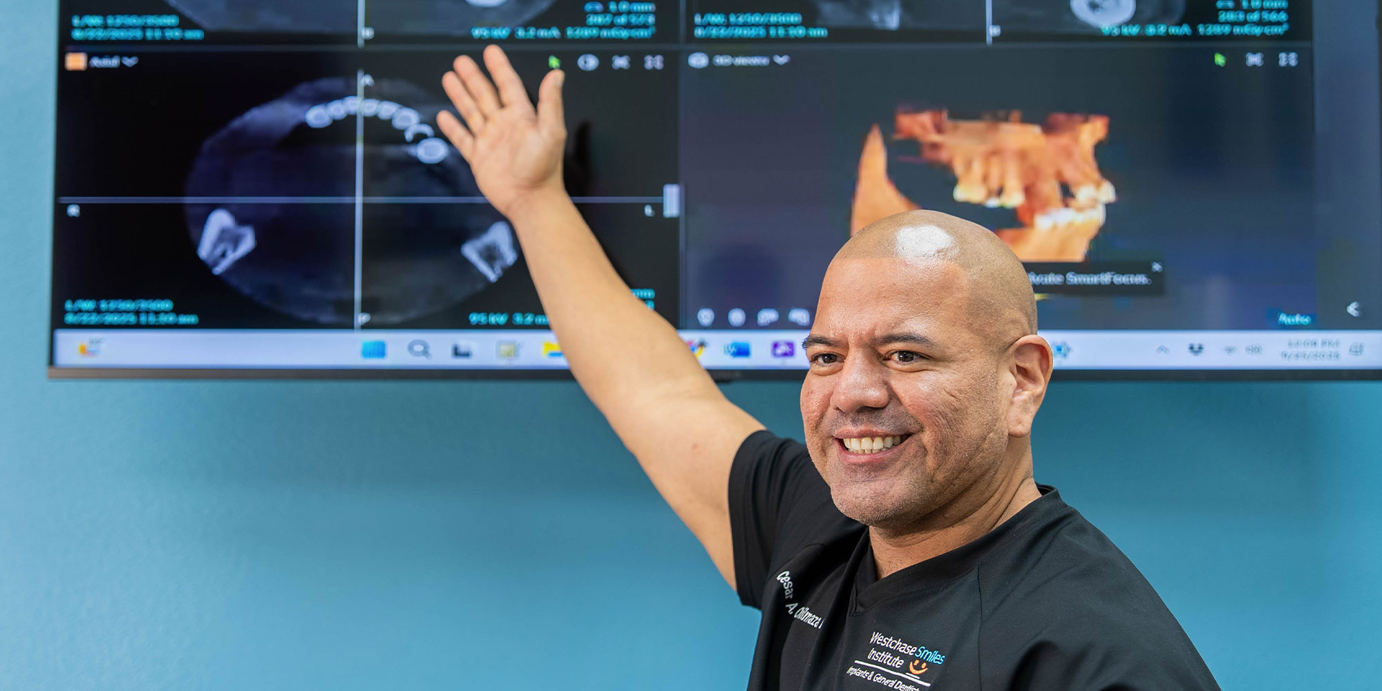 dr point at screen visible screen hero